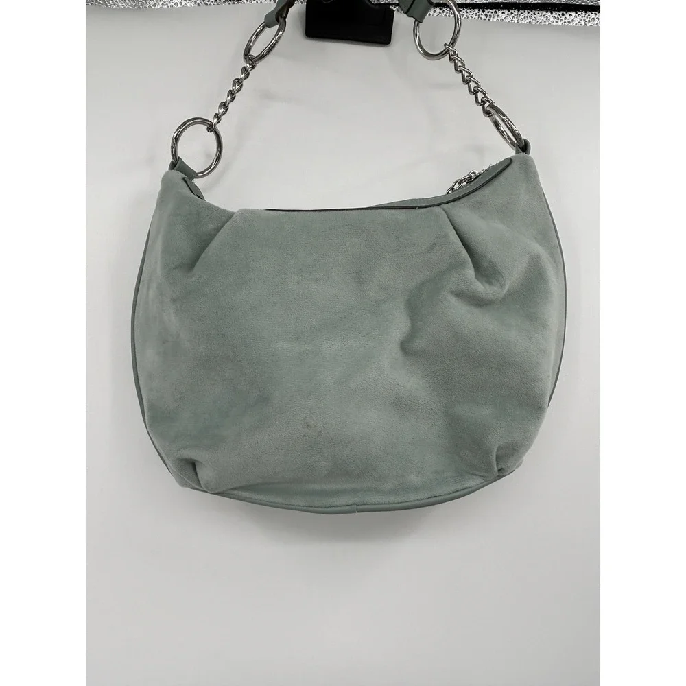Juicy Couture Queen Couture Hobo Shoulder Bag Green Chain Handle Y2K‎ Style